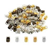 PATIKIL Cord End Caps, 100Pcs 5.5x9mm Metal Spring Coil End Tips Crimp Terminators Caps for Jewelry Making Bracelets Necklace DIY Crafting, Multicolored
