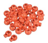 PATIKIL Cord Locks, 30 Pack Ball Spring Toggle Stopper for Drawstring Bag Shoelaces, Orange Red