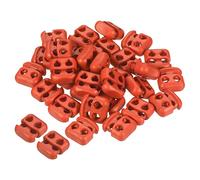 PATIKIL Cord Locks, 30 Pack Oval Spring Toggle Stopper for Drawstring Bag Shoelaces, Orange Red