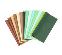 PATIKIL Cotton Fabric Bundles, 14 Pcs 10 x 10 Inch Fat Quarter Solid Color Precut Fabric Squares for Sewing Patchwork Quilting DIY, Coffee Green