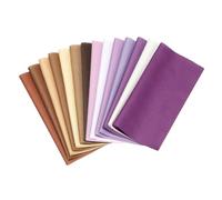 PATIKIL Cotton Fabric Bundles, 14 Pcs 4 x 4 Inch Fat Quarter Solid Color Precut Fabric Squares for Sewing Patchwork Quilting DIY, Coffee Purple-White