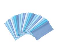 PATIKIL Cotton Fabric Bundles, 21Pcs 4 x 4 Inch Fat Quarter Solid Color Precut Fabric Squares for Sewing Patchwork Quilting DIY Crafts, Blue