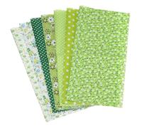 PATIKIL Cotton Fabric Bundles, 7 Pcs 20 x 20 Inch Pure Cotton Fat Quarter Floral Printed Precut Fabric Squares for Sewing Patchwork Quilting DIY Crafts, Green