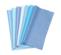 PATIKIL Cotton Fabric Bundles, 7 Pcs 4 x 4 Inch Fat Quarter Solid Color Precut Fabric Squares for Sewing Patchwork Quilting DIY Crafts, Blue