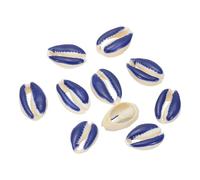PATIKIL Cowrie Sea Shells, 10 Pcs Blue, White Smooth Oval Seashells Beads Natural Cowrie Beach Shells Decoration Craft Bead for DIY Bracelet Jewelry Crafting