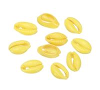 PATIKIL Cowrie Sea Shells, 10 Pcs Lemon Yellow Smooth Oval Seashells Beads Natural Cowrie Beach Shells Decoration Craft Bead for DIY Bracelet Jewelry Crafting