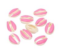 PATIKIL Cowrie Sea Shells, 10 Pcs Rose Red, White Smooth Oval Seashells Beads Natural Cowrie Beach Shells Decoration Craft Bead for DIY Bracelet Jewelry Crafting
