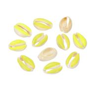 PATIKIL Cowrie Sea Shells, 10 Pcs Yellow Green, White Smooth Oval Seashells Beads Natural Cowrie Beach Shells Decoration Craft Bead for DIY Bracelet Jewelry Crafting