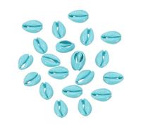 PATIKIL Cowrie Sea Shells, 20 Pcs Blue Smooth Oval Seashells Beads Natural Cowrie Beach Shells Decoration Craft Bead for DIY Bracelet Jewelry Crafting