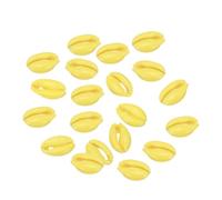 PATIKIL Cowrie Sea Shells, 20 Pcs Lemon Yellow Smooth Oval Seashells Beads Natural Cowrie Beach Shells Decoration Craft Bead for DIY Bracelet Jewelry Crafting