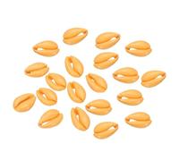 PATIKIL Cowrie Sea Shells, 20 Pcs Orange Smooth Oval Seashells Beads Natural Cowrie Beach Shells Decoration Craft Bead for DIY Bracelet Jewelry Crafting