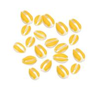 PATIKIL Cowrie Sea Shells, 20 Pcs Yellow, White Smooth Oval Seashells Beads Natural Cowrie Beach Shells Decoration Craft Bead for DIY Bracelet Jewelry Crafting