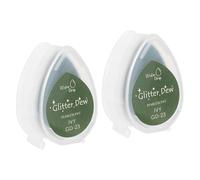 PATIKIL Craft Ink Pads for Stamps, 2 Pcs Washable Finger Print Ink Stamp Pad Color DIY Rainbow for Rubber Stamps Paper Scrapbooking Fabric Wood, Dark Green