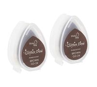 PATIKIL Craft Ink Pads for Stamps, 2 Pcs Washable Finger Print Ink Stamp Pad Color DIY Rainbow for Rubber Stamps Paper Scrapbooking Fabric Wood, Brown