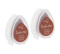 PATIKIL Craft Ink Pads for Stamps, 2 Pcs Washable Finger Print Ink Stamp Pad Color DIY Rainbow for Rubber Stamps Paper Scrapbooking Fabric Wood, Copper