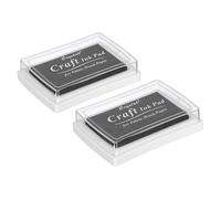PATIKIL Craft Ink Pads for Stamps, 2 Pcs Washable Finger Print Ink Stamp Pad Color DIY Square for Rubber Stamps Paper Scrapbooking Fabric Wood, Black