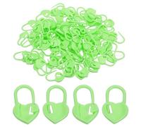 PATIKIL Crochet Stitch Markers, 100 Pack Plastic Knitting Markers Needle Pin Heart Locking Stitch Marker for Sewing Crocheting DIY Craft, Green