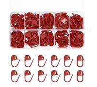 PATIKIL Crochet Stitch Markers, 150Pcs Plastic Knitting Crochet Locking Stitch Needle Marker Needle Clip Counter for Sewing Crocheting DIY Craft, Dark Red