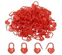 PATIKIL Crochet Stitch Markers, 150Pcs Plastic Knitting Markers Needle Pin Heart Locking Stitch Marker for Sewing Crocheting DIY Craft, Red