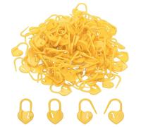 PATIKIL Crochet Stitch Markers, 150Pcs Plastic Knitting Markers Needle Pin Heart Locking Stitch Marker for Sewing Crocheting DIY Craft, Yellow