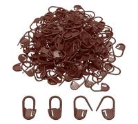 PATIKIL Crochet Stitch Markers, 200Pcs Plastic Knitting Markers Needle Pin Locking Stitch Marker for Sewing Crocheting DIY Craft, Brown