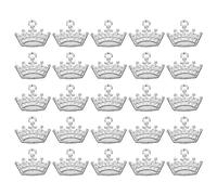 PATIKIL Crown Charm, 50Pcs Mini Crown Pendant Charm Bulk Metal Designer DIY for Making s s Wedding Crafts Queen, Silver