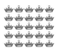 PATIKIL Crown Charm, 50Pcs Mini Crown Pendant Charm Bulk Metal Vintage Designer DIY for Making s s Wedding Crafts Queen, Silver