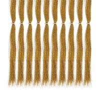 PATIKIL Crystal Flash Fly Fishing Line, 10 Pack Sparkle Fly Tying Material Kit Holographic Dry Flies Thread Supplies for Making Fishing Hook Lure Flies, Gold