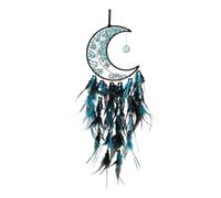 PATIKIL Crystal Life of Tree Dream Catcher, 28 Inch Feather Handmade Moon Dream Catcher with Gemstone Agate Stone Wall Hangings Decor for Home Wedding Bedroom Living Room, Blue Green Black