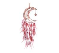 PATIKIL Crystal Life of Tree Dream Catchers, 28 Inch Feather Handmade Moon Dream Catchers with Gemstone Agate Stone Wall Hangings Decor for Home Wedding Bedroom Living Room, Red White