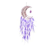 PATIKIL Crystal Life of Tree Dream Catchers, 28 Inch Feather Handmade Moon Dream Catchers with Gemstone Agate Stone Wall Hangings Decor for Home Wedding Bedroom Living Room, Purple White