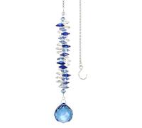 PATIKIL Crystal Suncatcher DIY Sun Catchers, 1Pcs Hanging Window Ball Prism with Chain for Home Garden Decor Woman Craft, Blue