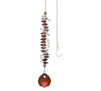 PATIKIL Crystal Suncatcher DIY Sun Catchers, 1Pcs Hanging Window Ball Prism with Chain for Home Garden Decor Woman Craft, Wine Red