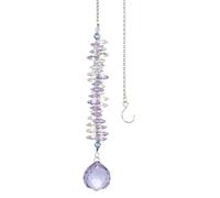 PATIKIL Crystal Suncatcher DIY Sun Catchers, 1Pcs Hanging Window Ball Prism with Chain for Home Garden Decor Woman Craft, Purple