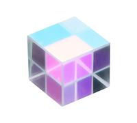 PATIKIL Cube Prism, 20mm K9 Crystal Dispersion Prism Optical Glass X-Cube Mini Glass Figurine Demonstrating Beam Splitting for Physics Teaching Home Decor Photo Prop, AB Color