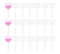 PATIKIL Cupcakes Pipettes, 100 Pcs 4ml Disposable Plastic Dessert Pipettes Strawberry Pipettes Squeeze Transfer Pipettes Droppers for Cupcakes Mini Cakes Desserts, Clear, Heart Shape
