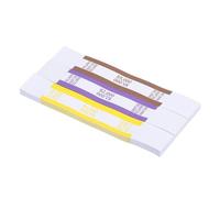 PATIKIL Currency Band Bundles, 600 Packs Purple/Brown/Yellow Dollar2000/Dollar5000/Dollar1000 Self Sealing Cash Straps Sleeves Money Bill Wrappers for Dollar