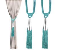 PATIKIL Curtain Tassel Tiebacks, 2 Pack 28" Curtain Holdbacks Rope with Tassel, Handmade Tie Backs Window Drapery Decorative Rope for Home, Cafe, Office, Sky Blue