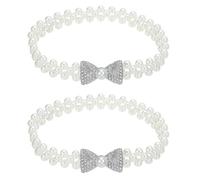 PATIKIL Curtain Tiebacks Ropes, 2 Pack Elastic Bow-Knot Style Convenient Drape Tie Backs for Home Patio Window Decor, Silver