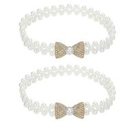 PATIKIL Curtain Tiebacks Ropes, 2 Pack Elastic Bow-Knot Style Convenient Drape Tie Backs for Home Patio Window Decor, Gold