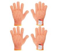 PATIKIL Cut Resistant Gloves, 2 Pair Level 5 Protection Anti Cutting Gloves Cut Proof Gloves for Kitchen Wood Carving Working, Medium, Orange