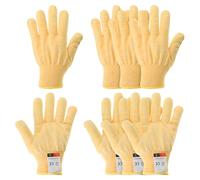 PATIKIL Cut Resistant Gloves, 4 Pair Level 5 Protection Anti Cutting Gloves Cut Proof Gloves for Kitchen Wood Carving Working, Extra Large, Yellow