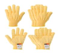 PATIKIL Cut Resistant Gloves, 4 Pair Level 5 Protection Anti Cutting Gloves Cut Proof Gloves for Kitchen Wood Carving Working, X-Small, Yellow