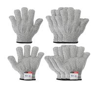 PATIKIL Cut Resistant Gloves, 4 Pair Level 5 Protection Anti Cutting Gloves for Kitchen Wood Carving Working, X-Small, Gray