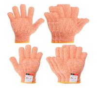 PATIKIL Cut Resistant Gloves, 4 Pair Level 5 Protection Anti Cutting Gloves for Kitchen Wood Carving Working, X-Small, Orange