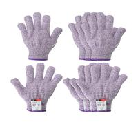 PATIKIL Cut Resistant Gloves, 4 Pair Level 5 Protection Anti Cutting Gloves for Kitchen Wood Carving Working, XX-Small, Purple