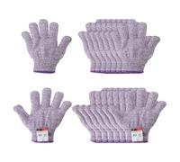 PATIKIL Cut Resistant Gloves, 8 Pair Level 5 Protection Anti Cutting Gloves Cut Proof Gloves for Kitchen Wood Carving Working, X-Small, Purple