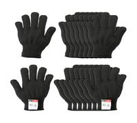 PATIKIL Cut Resistant Gloves, 8 Pair Level 5 Protection Anti Cutting Gloves Cut Proof Gloves for Kitchen Wood Carving Working, X-Small, Black