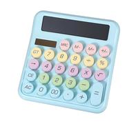 PATIKIL Cute Calculator, Desk Calculator Basic Big Button 12 Digit Large Display Mechanical AAA Battery Solar Power for Office Supplies Girl Female Woman Gift, Light Blue