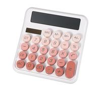 PATIKIL Cute Calculator, Desk Calculator Basic Big Button 12 Digit Large Display Mechanical AAA Battery Solar Power for Office Supplies Girl Female Woman Gift, Gradient Red